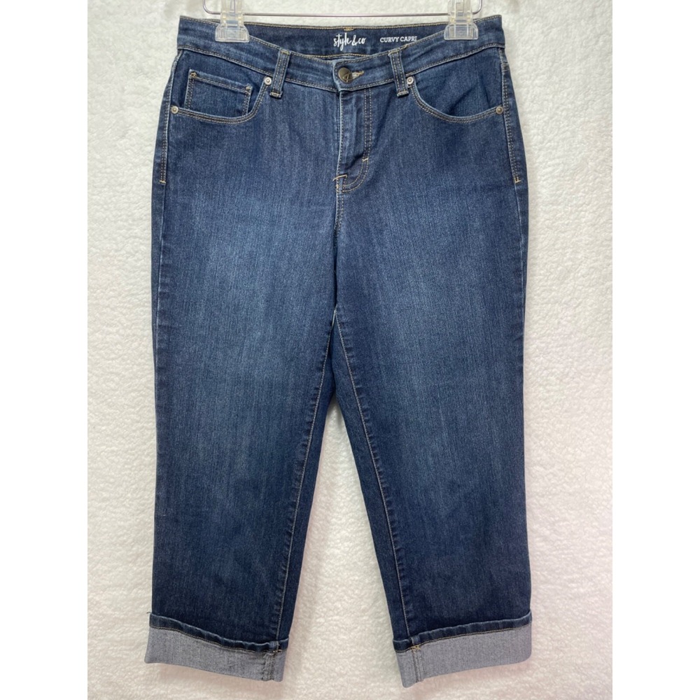 Style & Co Womens size 4 Curvy‎ Denim Capri Blue Pants